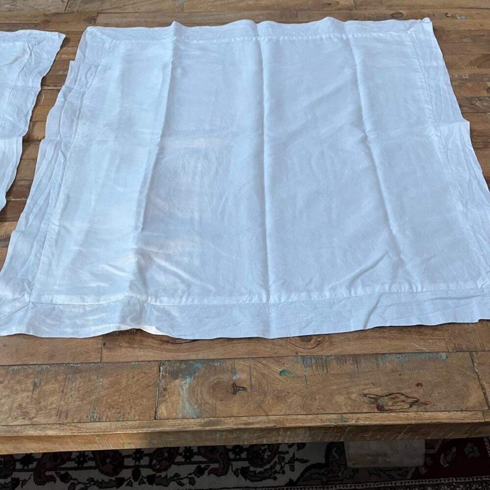 Pottery Barn Euro Shams White Tencel Lyocell & Linen Blend 26x26